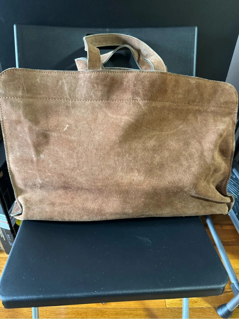 Men's Brown Suede Tote Bag